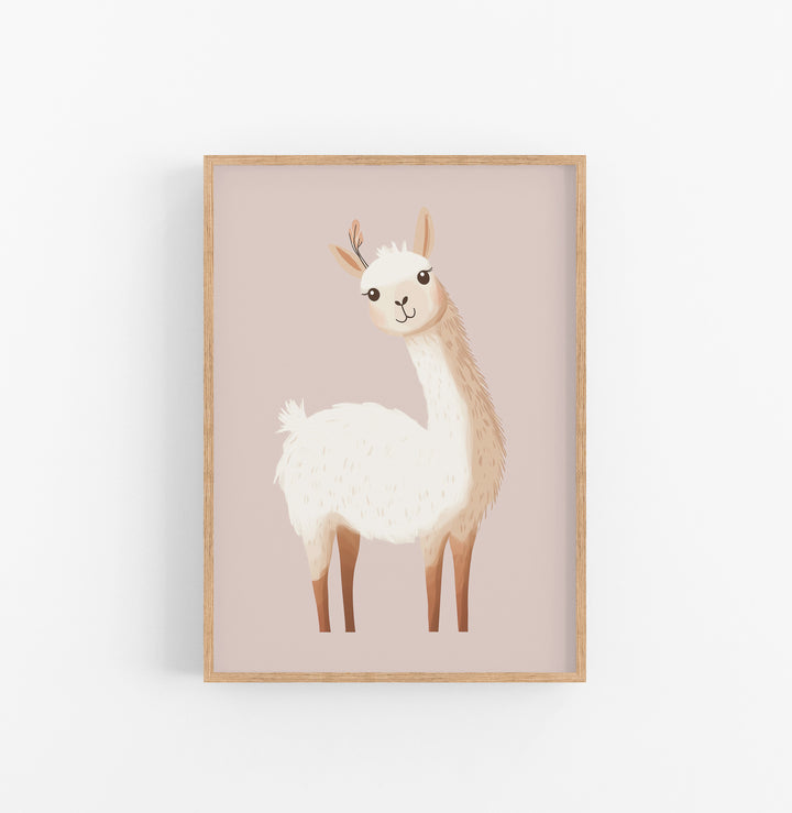 Cuadro Cabra Beige Rosado