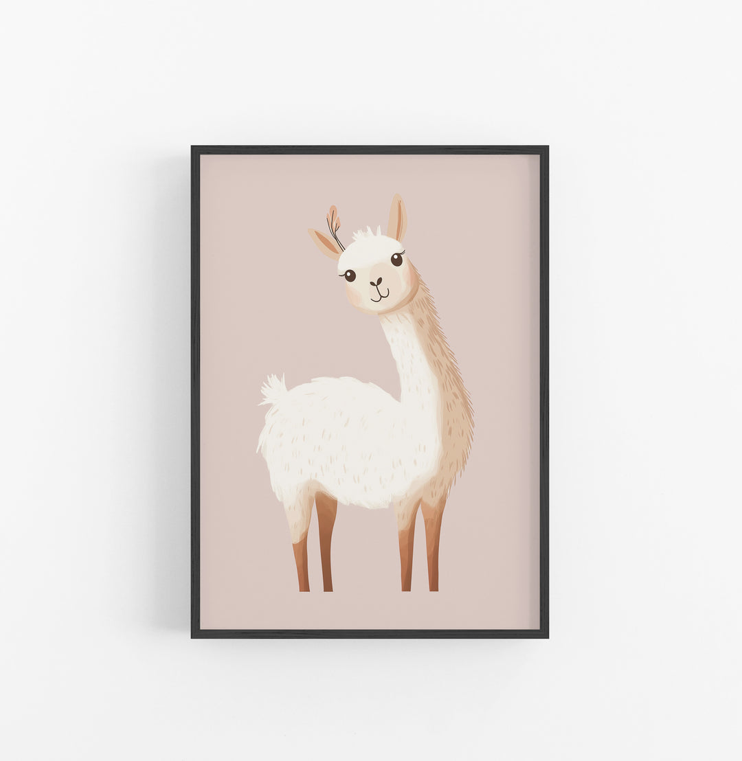 Cuadro Cabra Beige Rosado