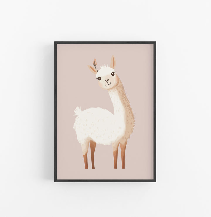 Cuadro Cabra Beige Rosado