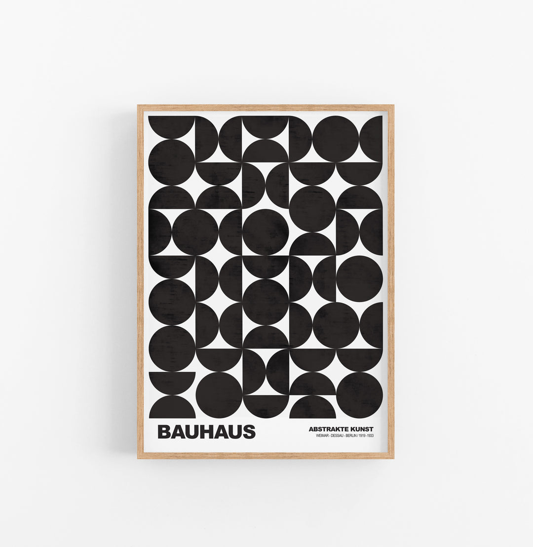 Cuadro Bauhaus Geometrico Negro
