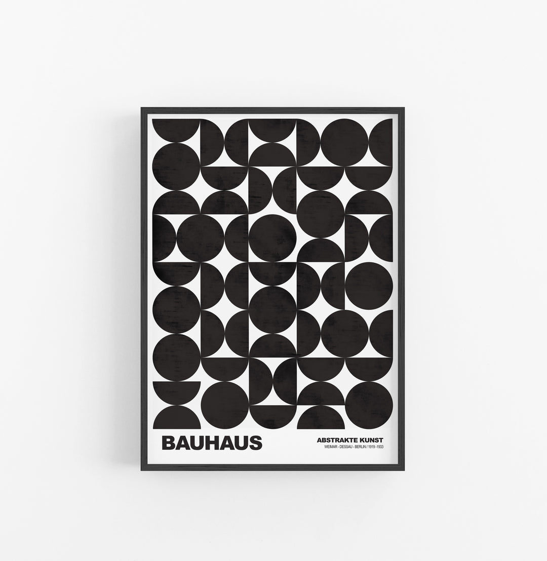 Cuadro Bauhaus Geometrico Negro