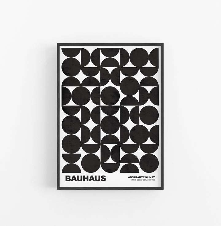 Cuadro Bauhaus Geometrico Negro