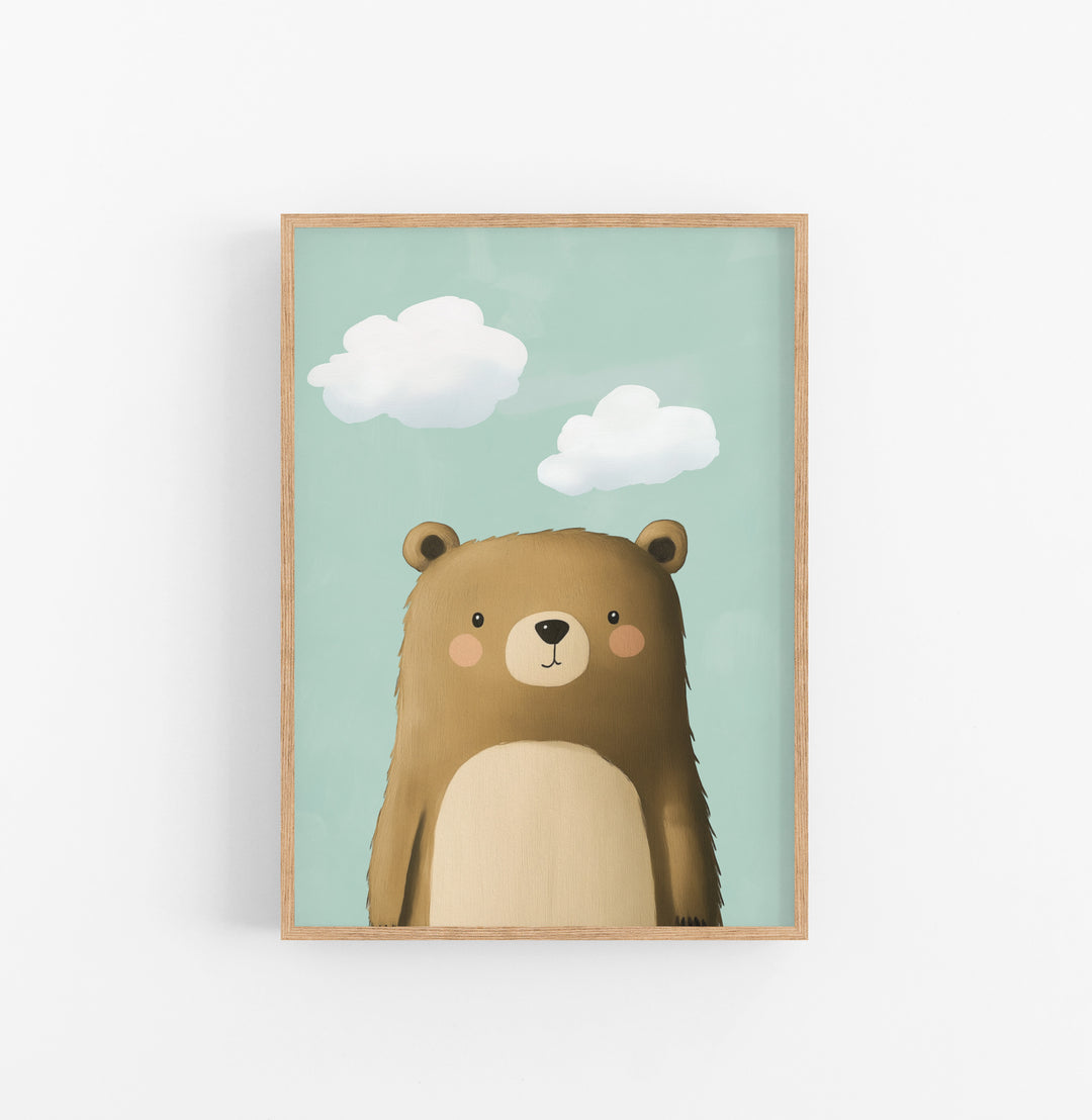 Cuadro Oso Marron Azul