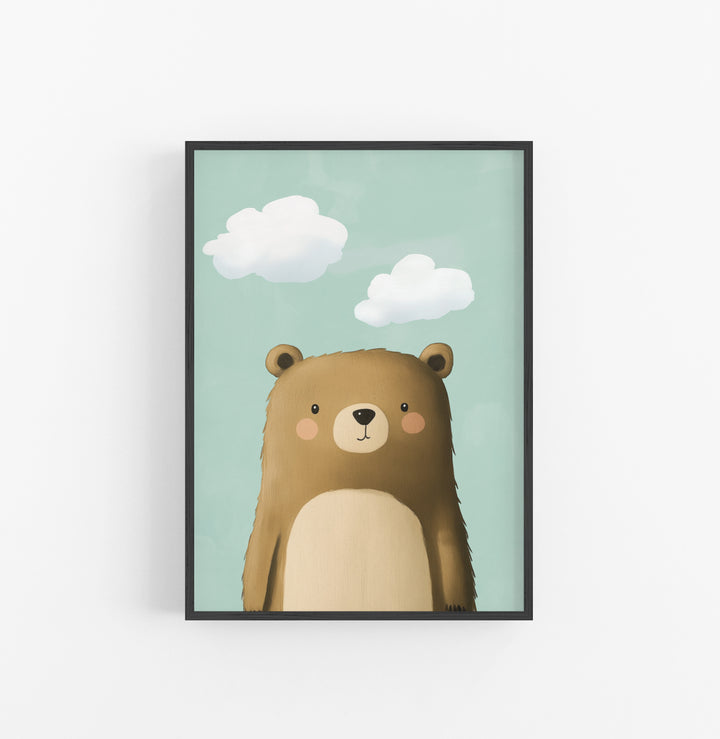 Cuadro Oso Marron Azul