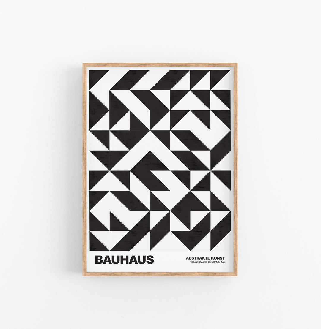 Cuadro Bauhaus Geometrico Prismas Negro