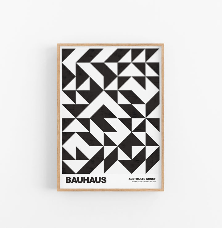 Cuadro Bauhaus Geometrico Prismas Negro