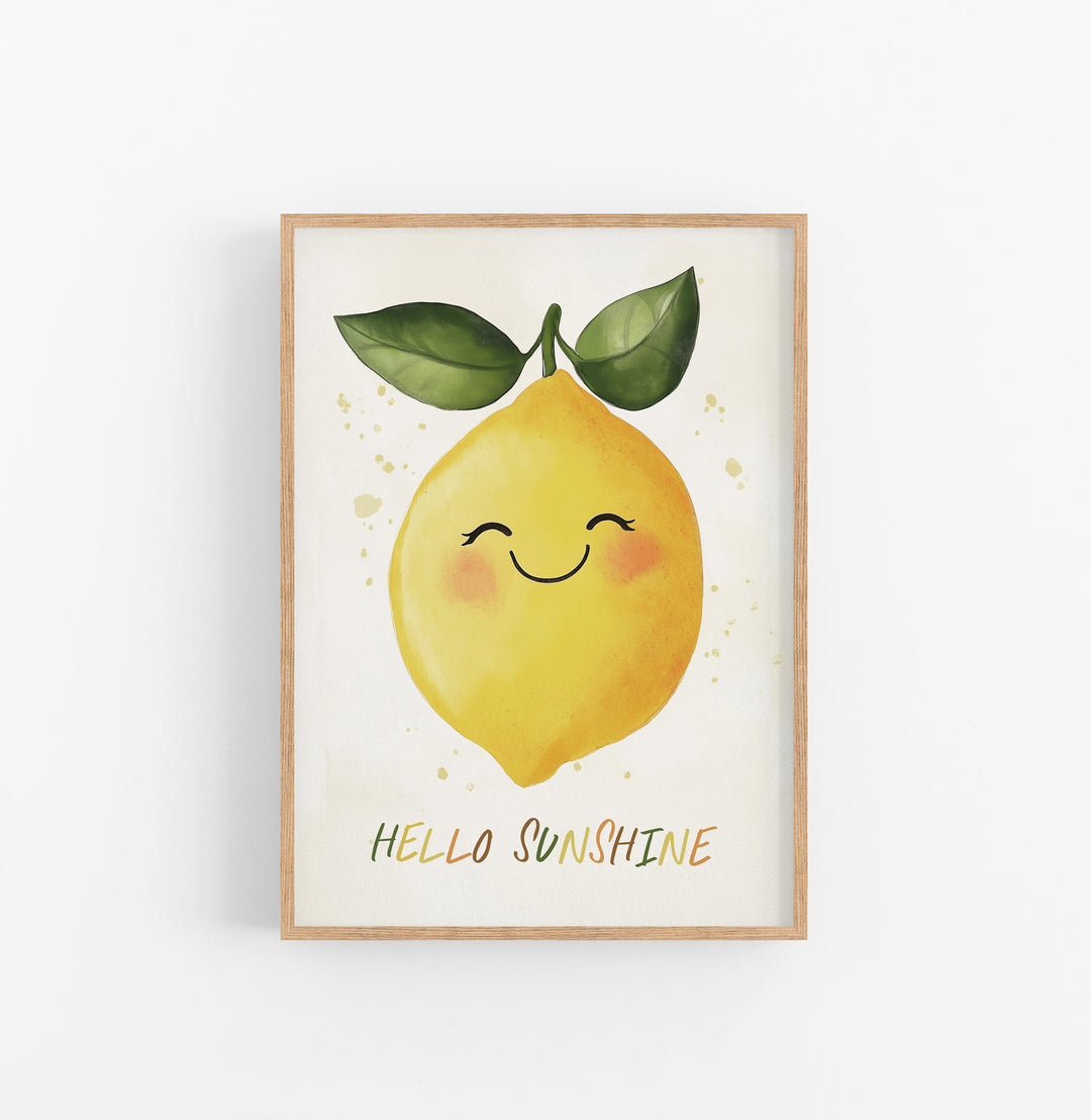 Cuadro Fruta Caricatura Limon Amarillo Verde