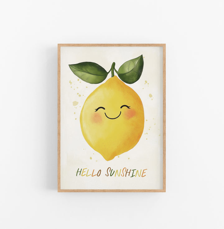 Cuadro Fruta Caricatura Limon Amarillo Verde