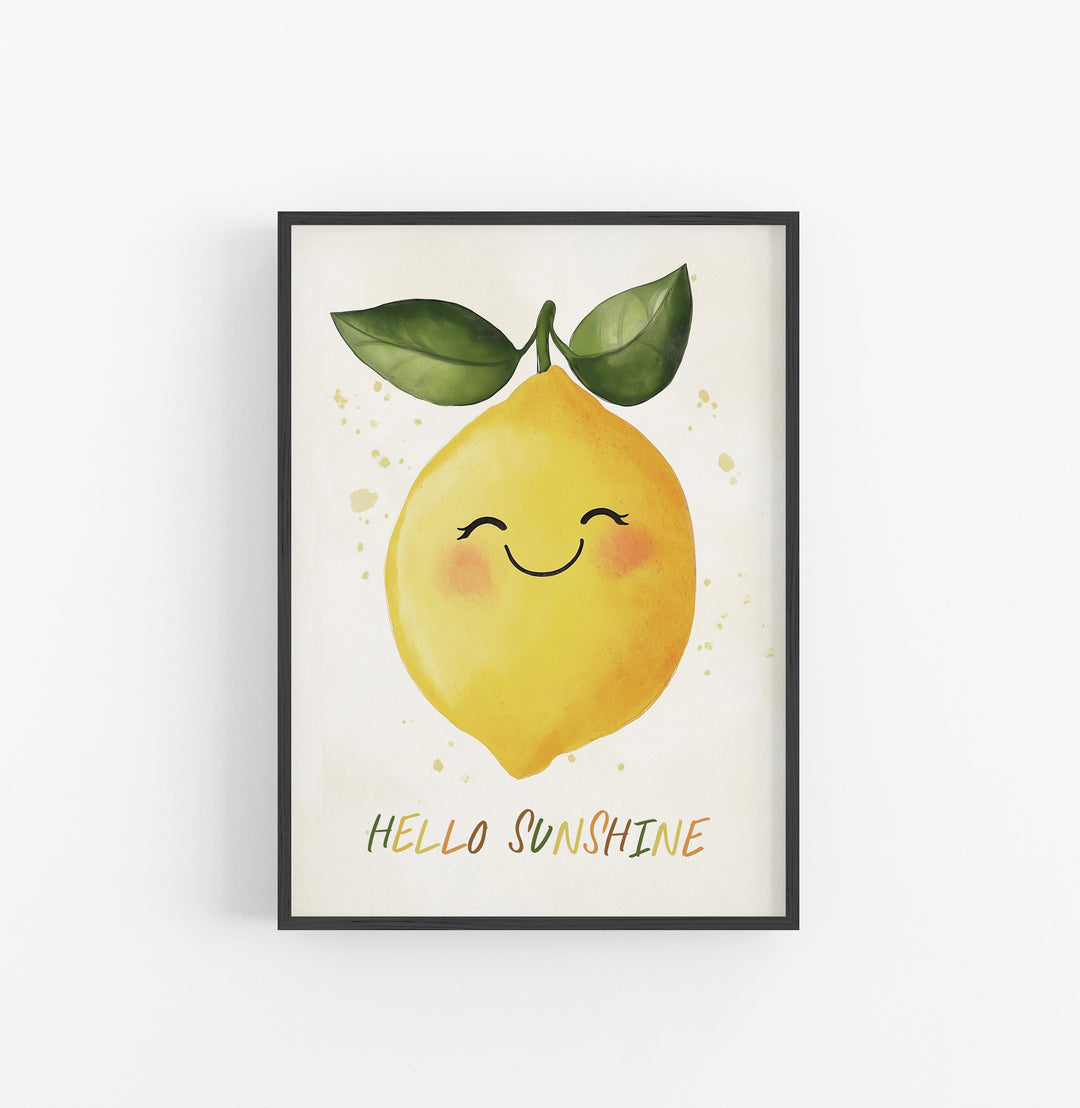 Cuadro Fruta Caricatura Limon Amarillo Verde
