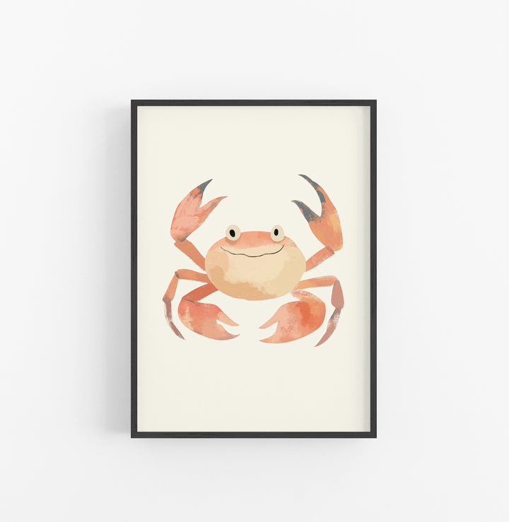 Cuadro Ilustracion Cangrejo Naranja Ocre