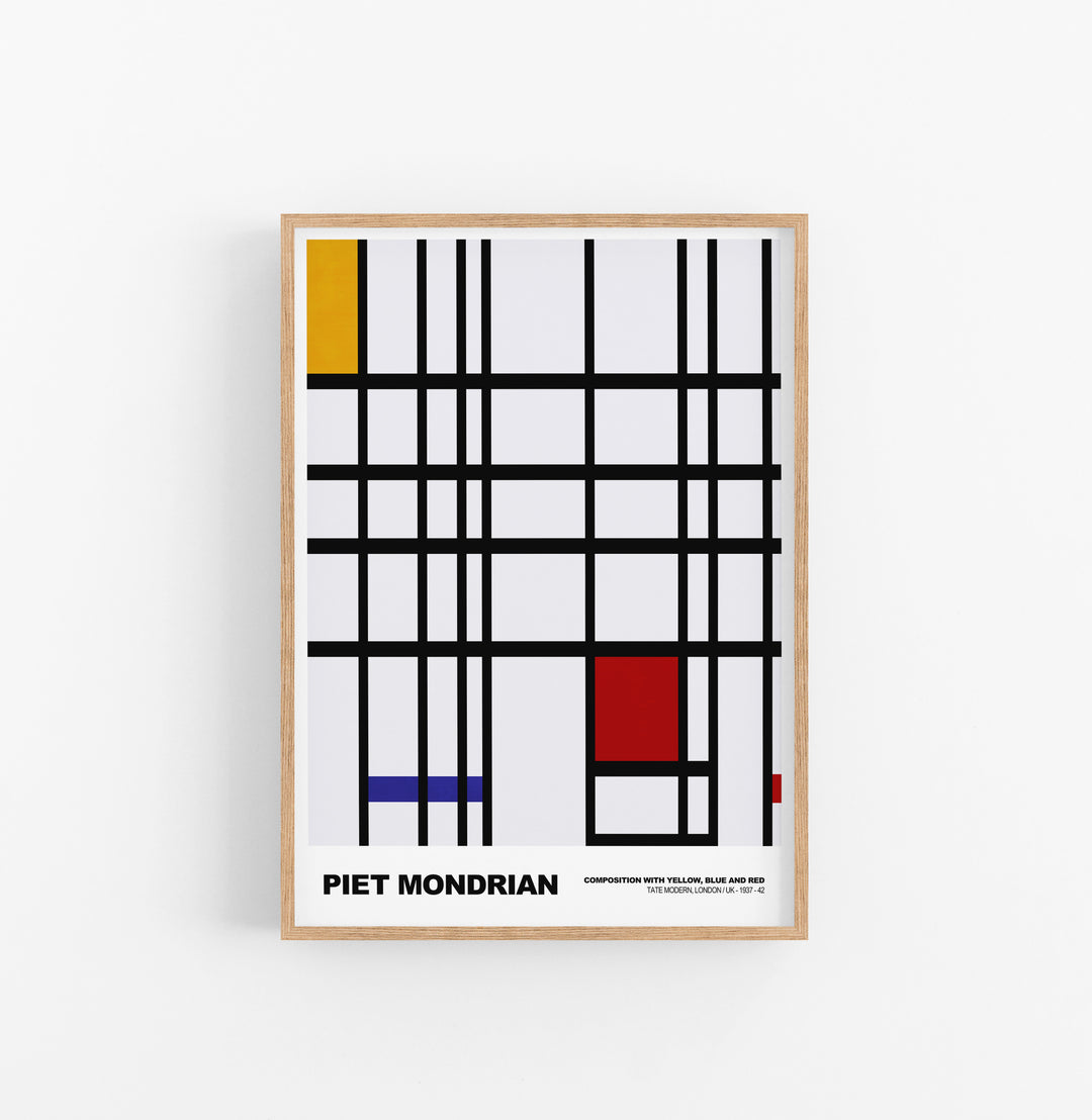 Cuadro Piet Mondrian .composition Lines Red Yellow