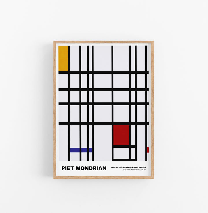 Cuadro Piet Mondrian .composition Lines Red Yellow