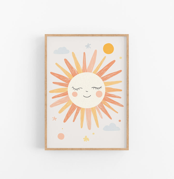 Cuadro Sol Dibujos Animados Naranja Amarillo