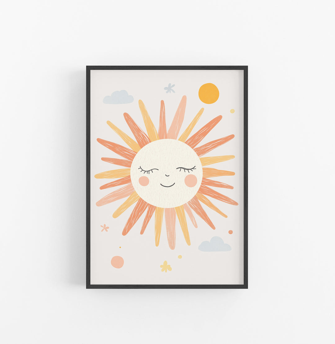 Cuadro Sol Dibujos Animados Naranja Amarillo