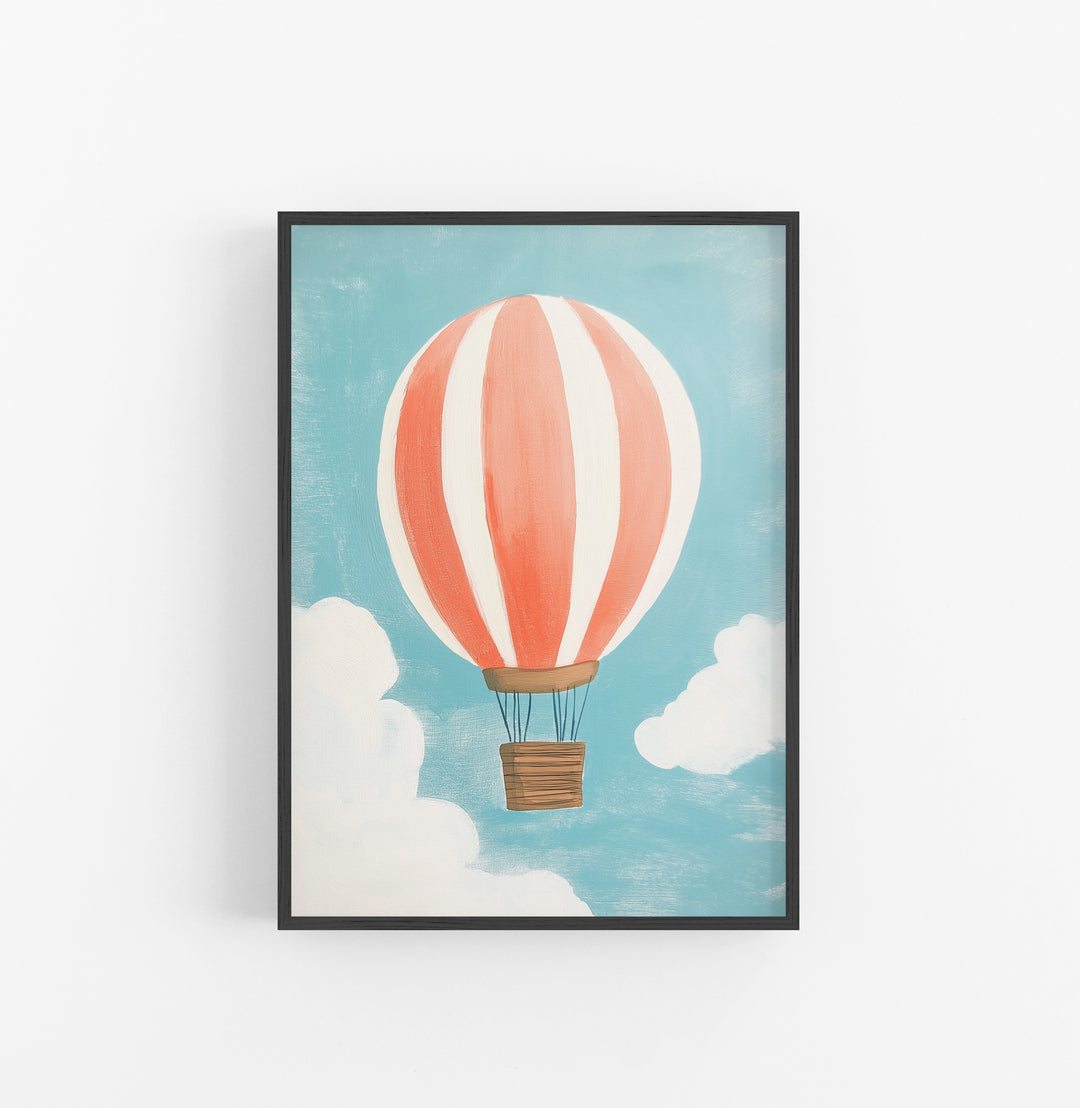 Cuadro Globo Rayas Gruesas Naranja Blanco