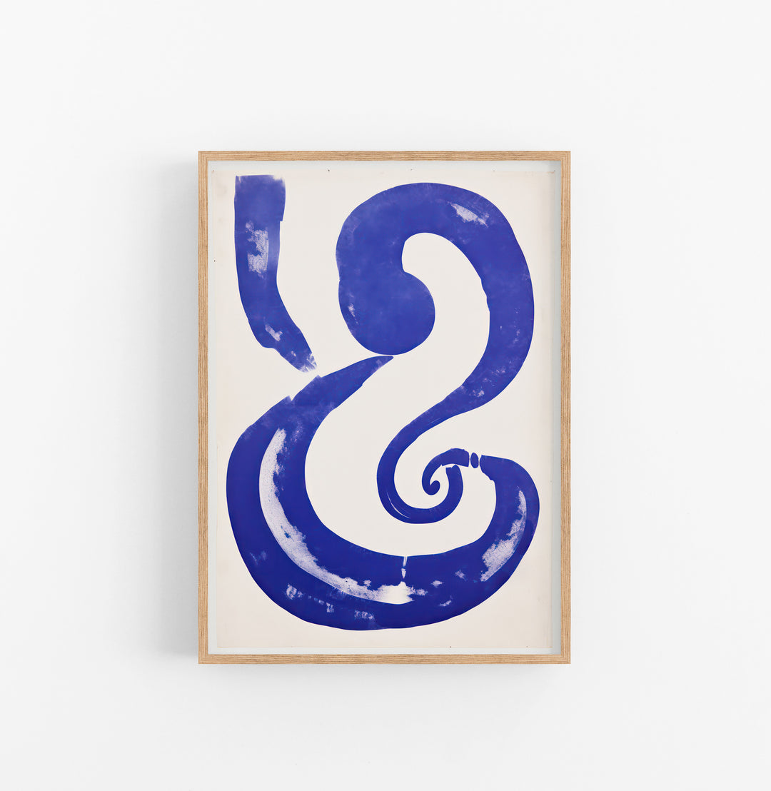 Cuadro con Marco Eclectic Abstracto Espiral Azul Blanco