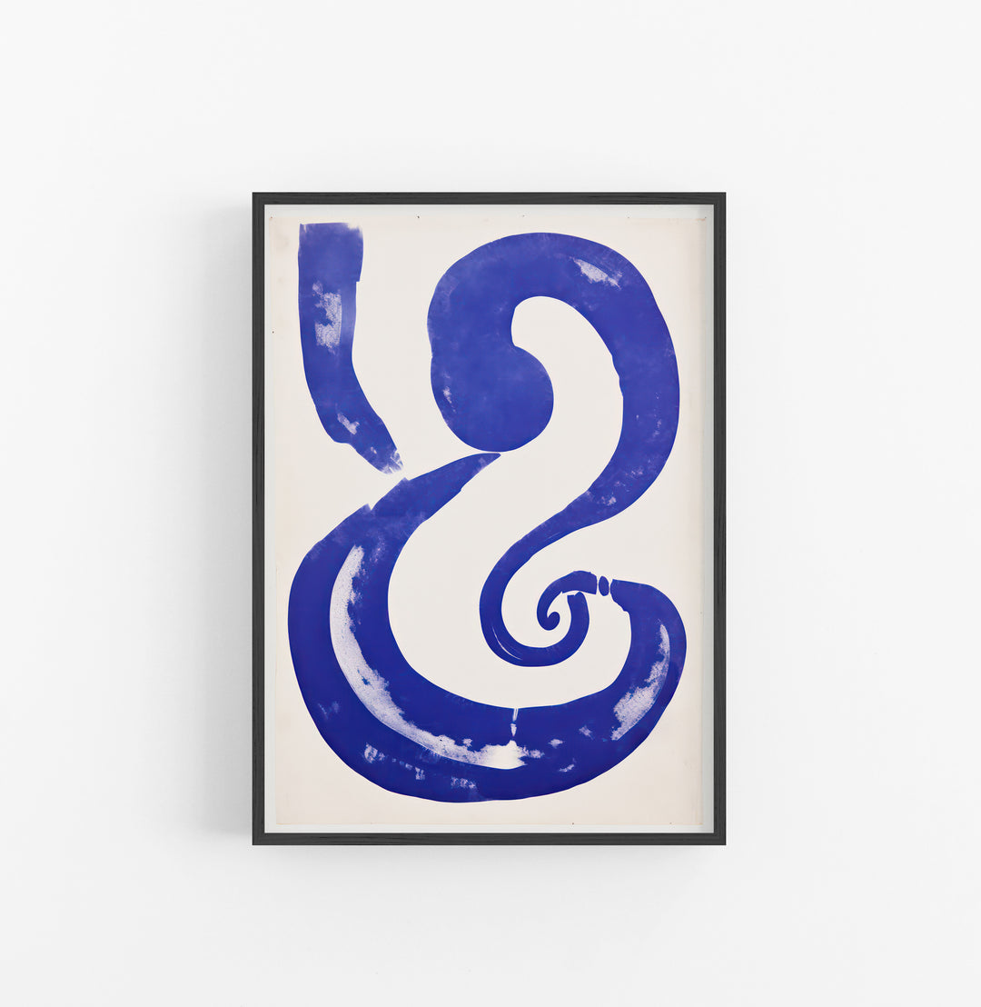Cuadro con Marco Eclectic Abstracto Espiral Azul Blanco