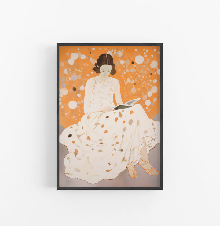 Cuadro con Marco Eclectic Abstracto Pintura Beige Naranja