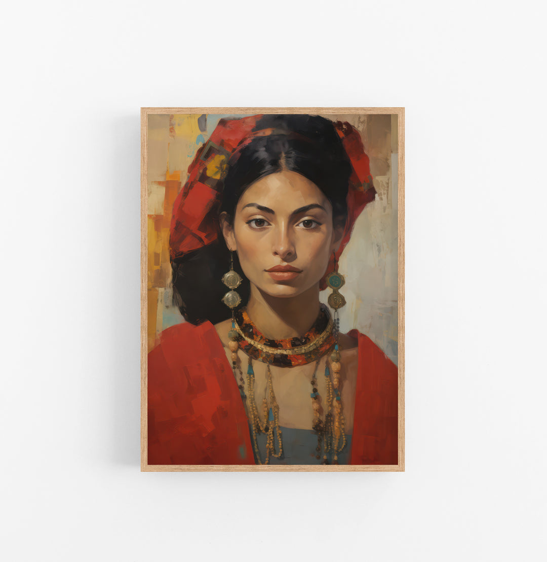 Cuadro con Marco Eclectic Abstracto Rojo Negro Ocre