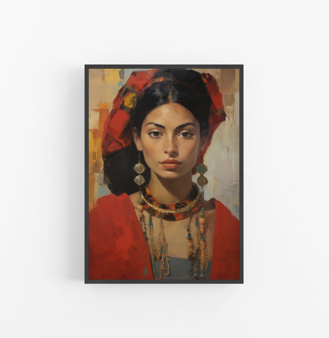 Cuadro con Marco Eclectic Abstracto Rojo Negro Ocre