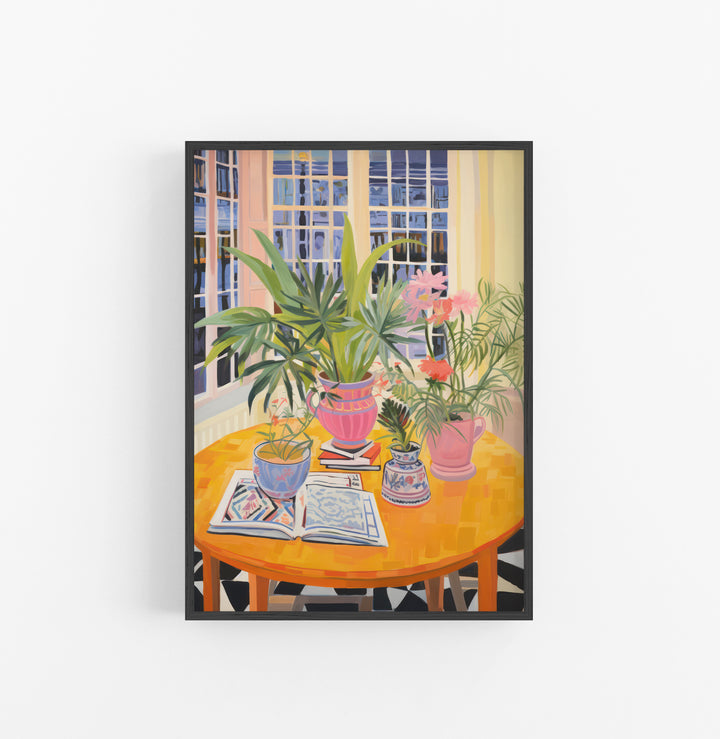 Cuadro con Marco Eclectic Botanico Rosa Verde Amarillo