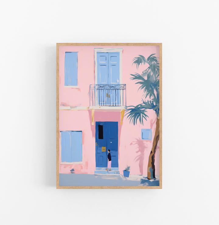 Cuadro con Marco Eclectic Fachada Colores Pastel Azul Rosa
