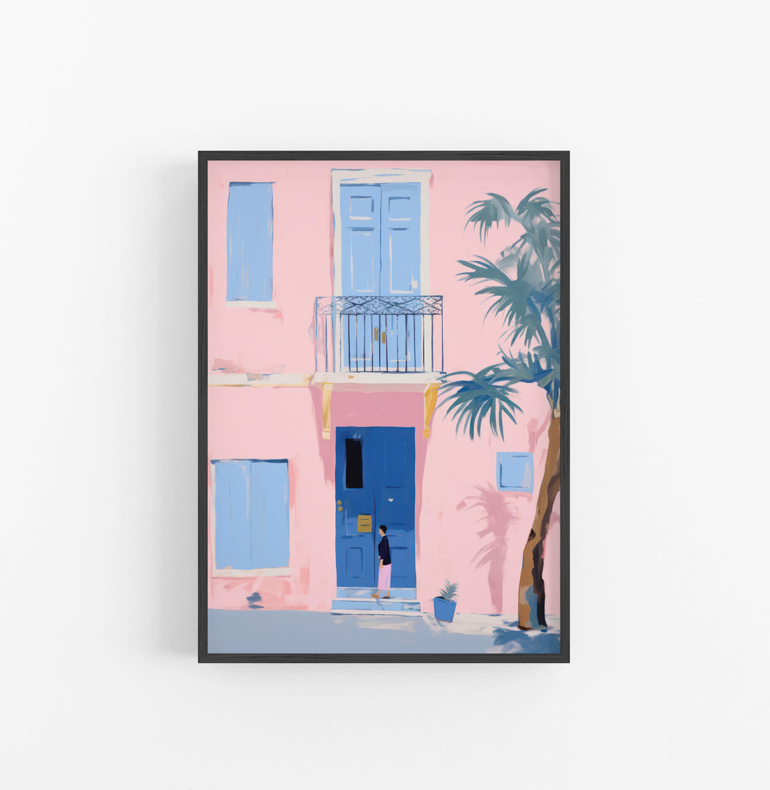 Cuadro con Marco Eclectic Fachada Colores Pastel Azul Rosa