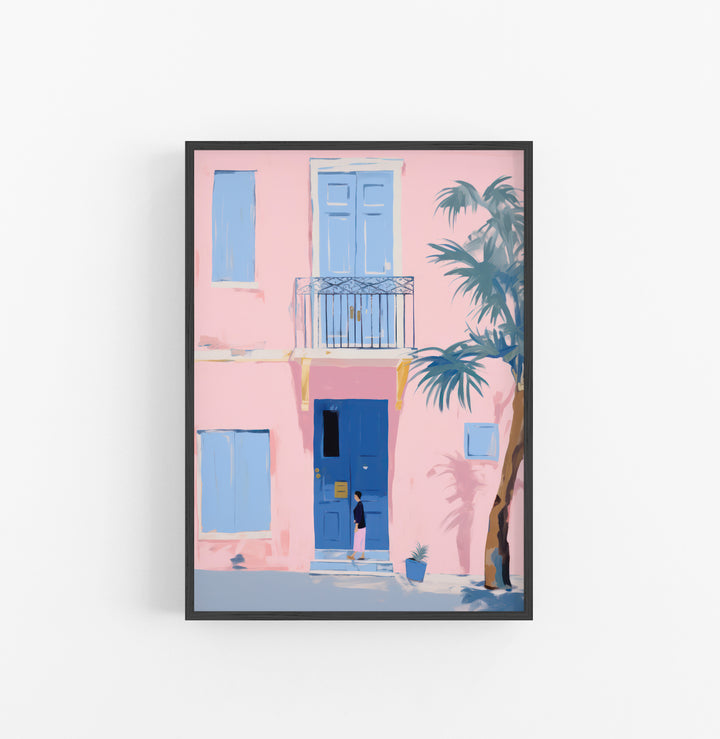 Cuadro con Marco Eclectic Fachada Colores Pastel Azul Rosa