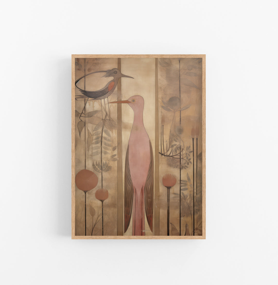 Cuadro con Marco Eclectic Ave Minimalista Rosa Marron