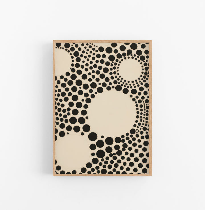 Cuadro con Marco Eclectic Circulos Multiples Beige Negro