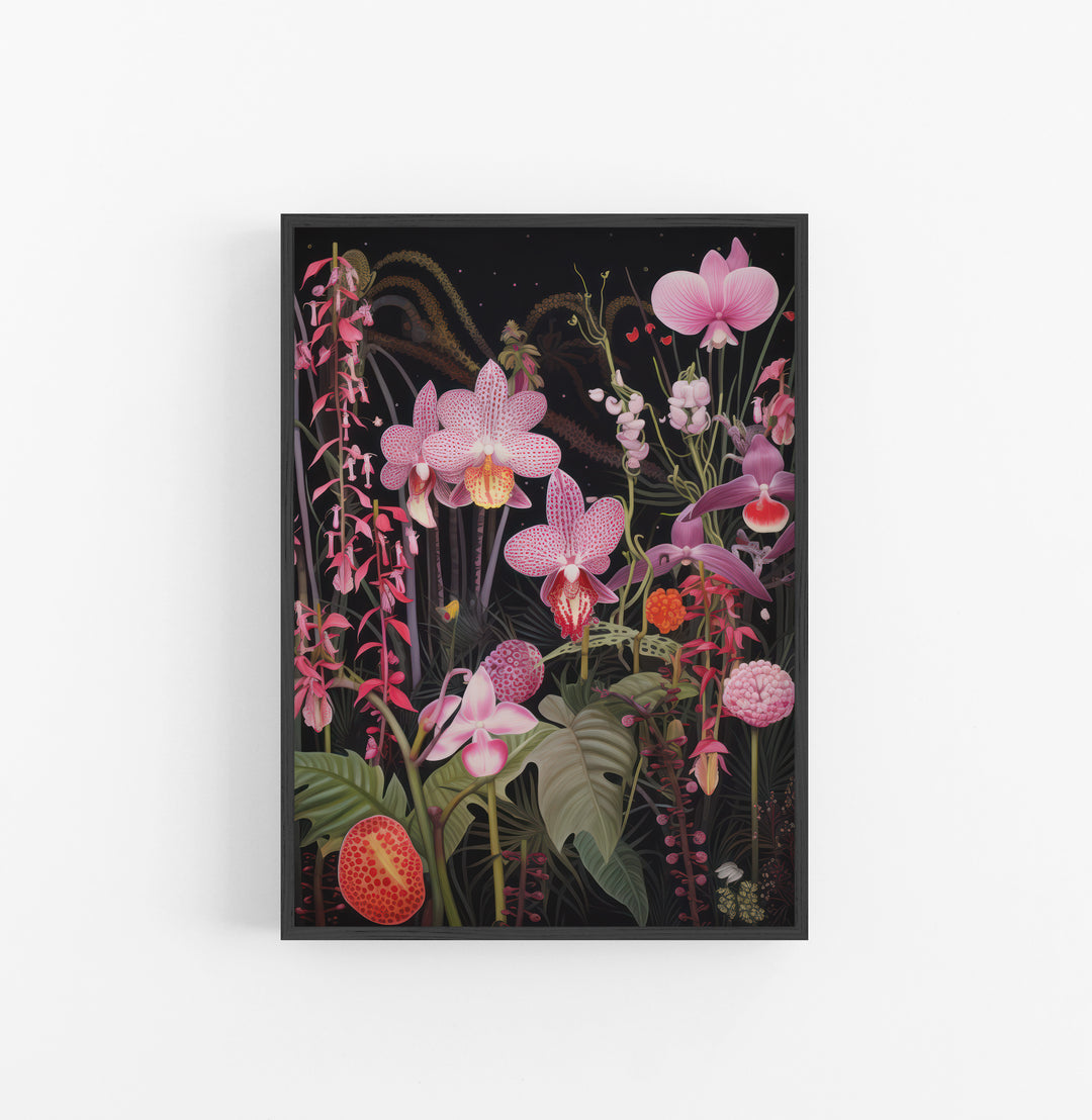 Cuadro con Marco Eclectic Flora Orquideas Rosa Verde