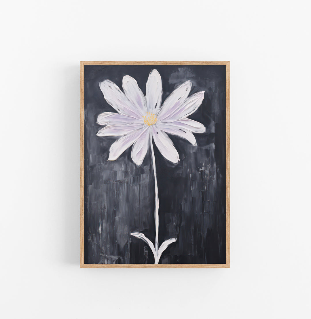 Cuadro con Marco Eclectic Floral Pintura Oleo Blanco Negro