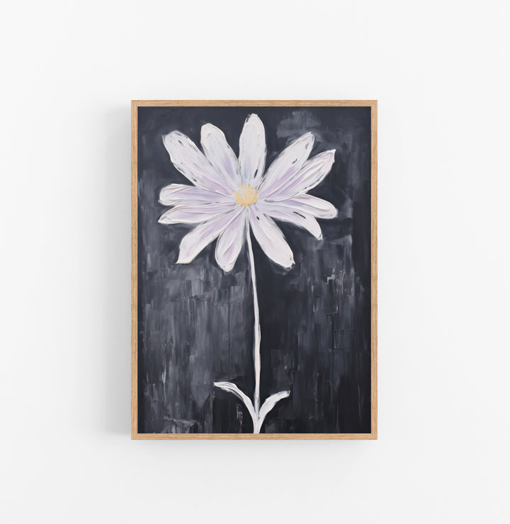 Cuadro con Marco Eclectic Floral Pintura Oleo Blanco Negro