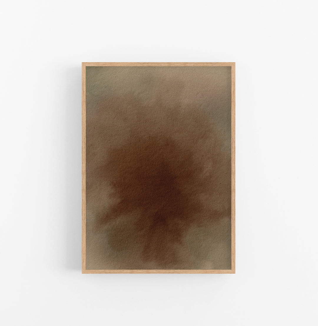 Cuadro con Marco Casual Ethnic Acuarela Papel Marron Ocre