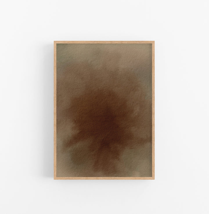 Cuadro con Marco Casual Ethnic Acuarela Papel Marron Ocre
