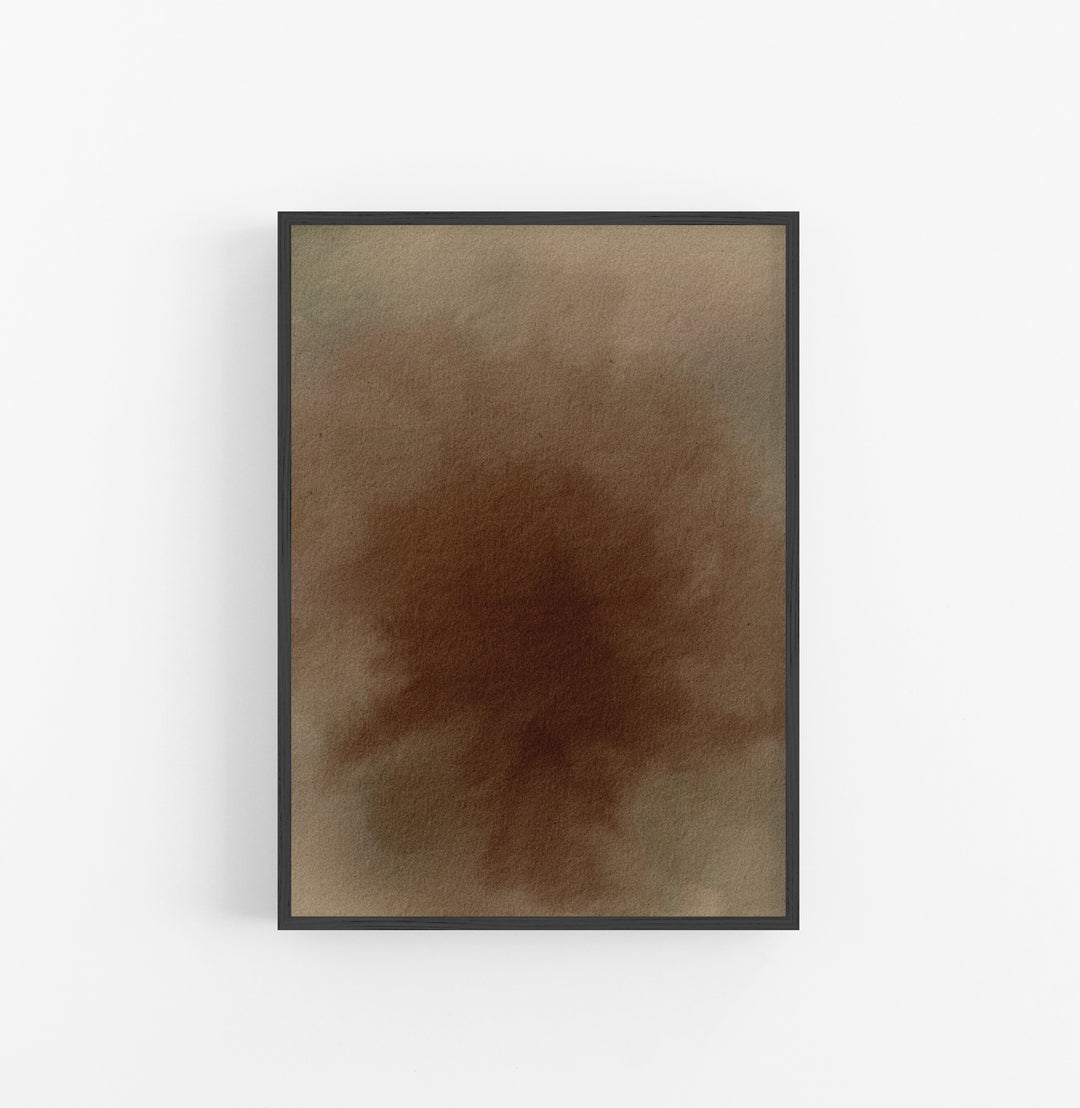 Cuadro con Marco Casual Ethnic Acuarela Papel Marron Ocre