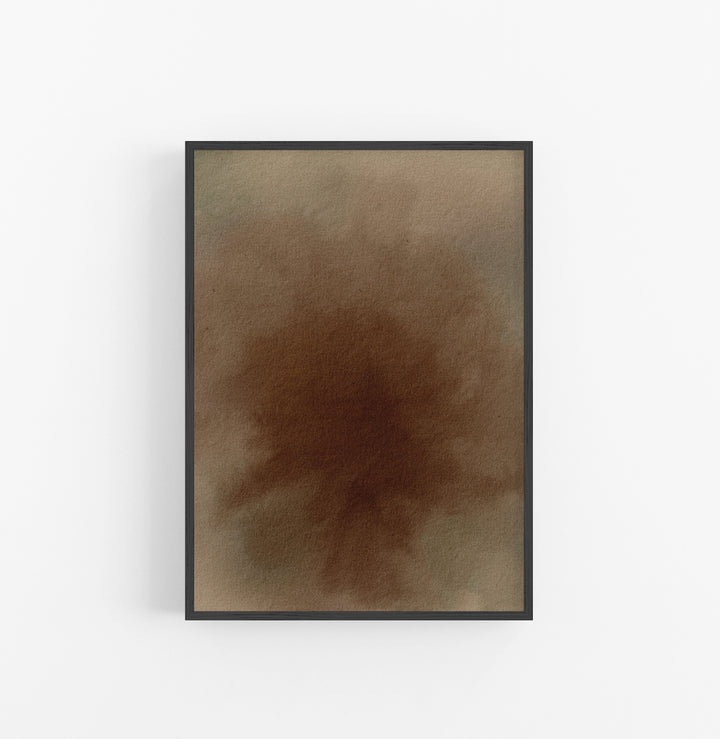 Cuadro con Marco Casual Ethnic Acuarela Papel Marron Ocre