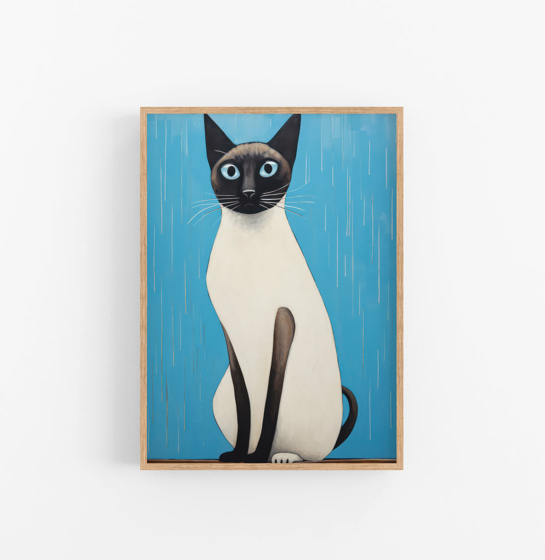 Cuadro con Marco Eclectic Gato Siames Azul Blanco Negro