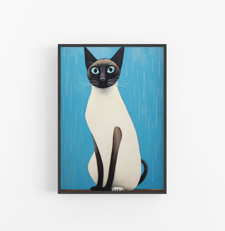 Cuadro con Marco Eclectic Gato Siames Azul Blanco Negro