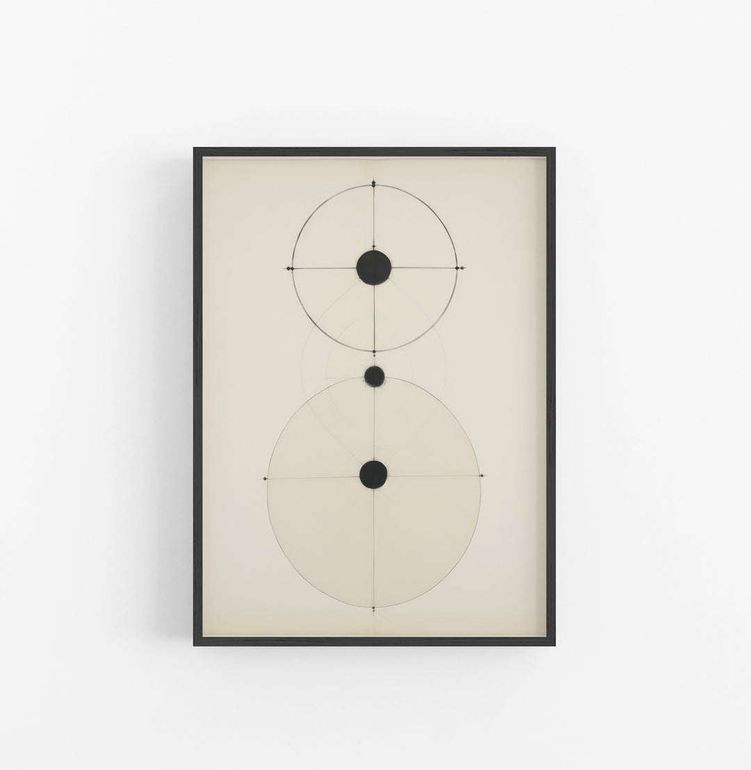 Cuadro con Marco Eclectic Geometrico Circulos Negro Crema