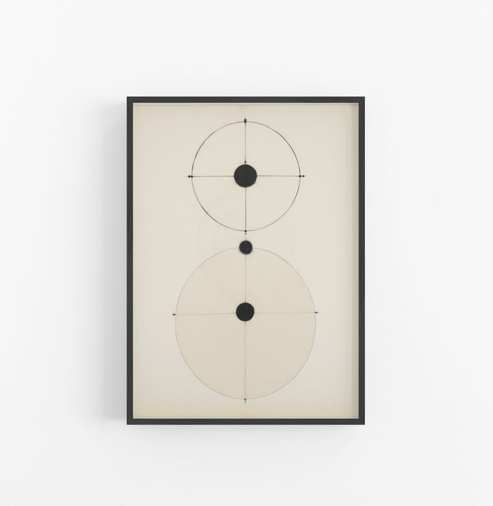 Cuadro con Marco Eclectic Geometrico Circulos Negro Crema