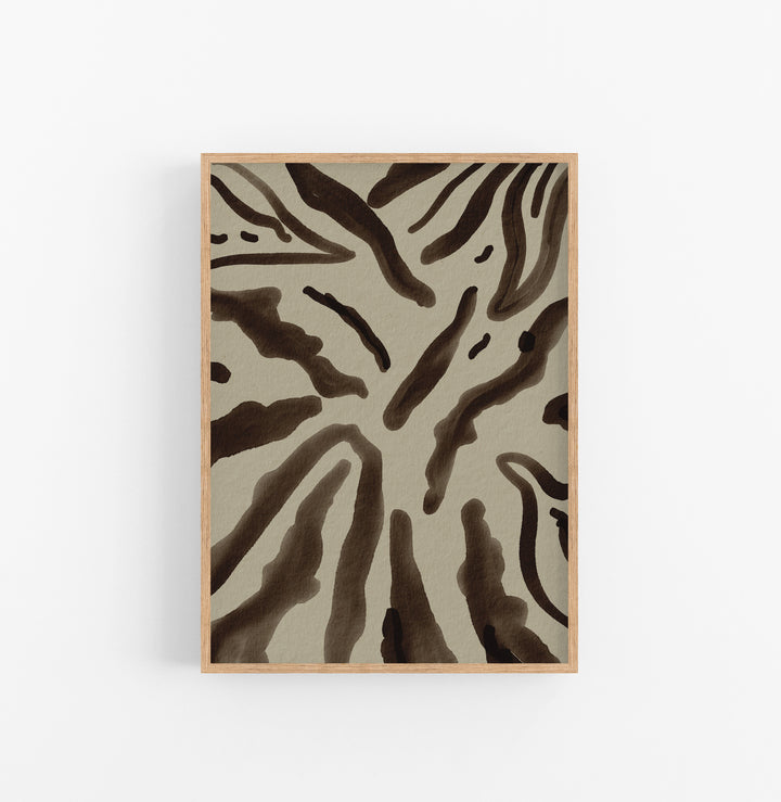 Cuadro con Marco Casual Ethnic Animal Print Marron Beige