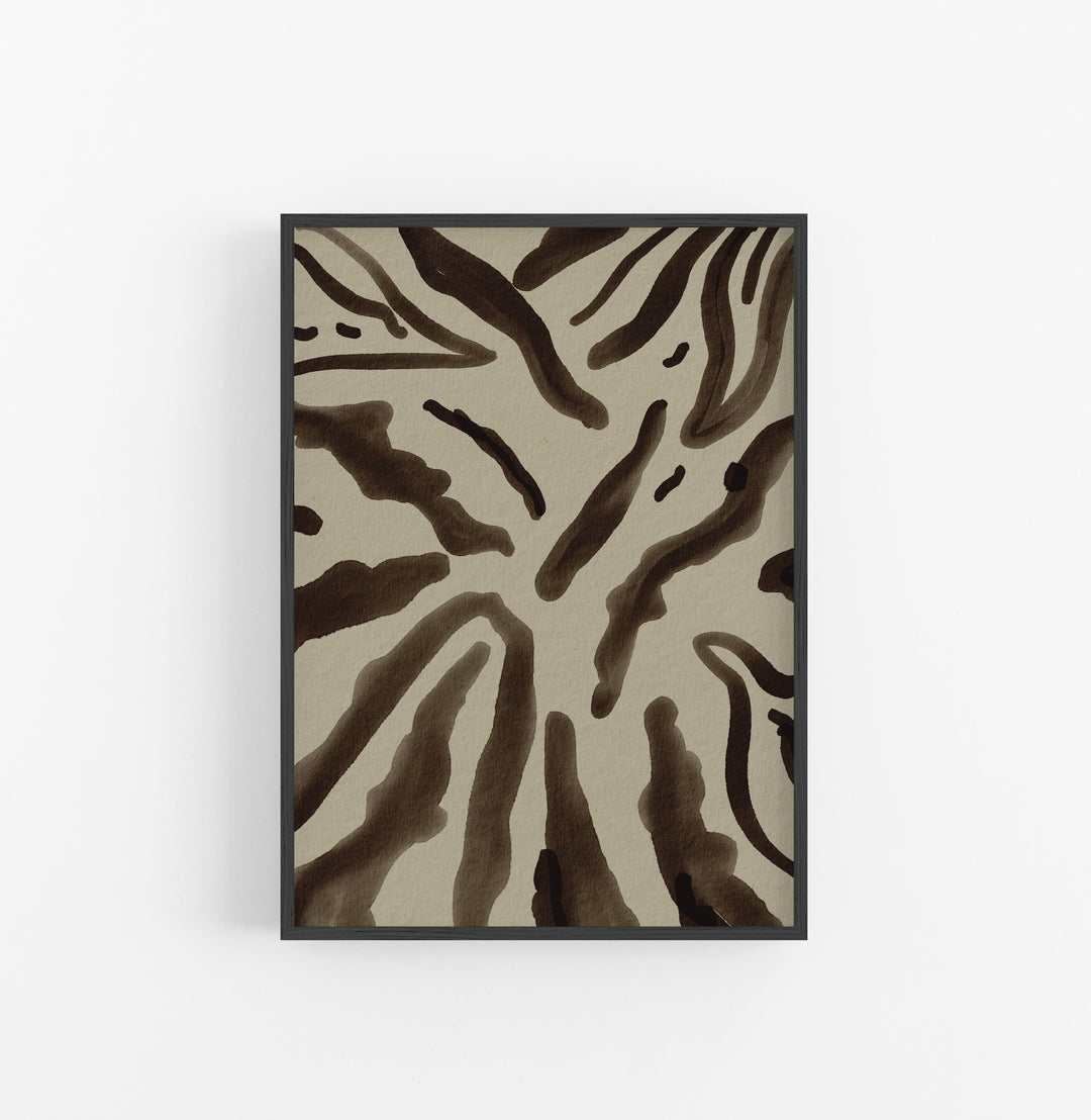 Cuadro con Marco Casual Ethnic Animal Print Marron Beige