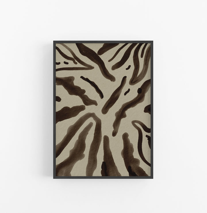 Cuadro con Marco Casual Ethnic Animal Print Marron Beige