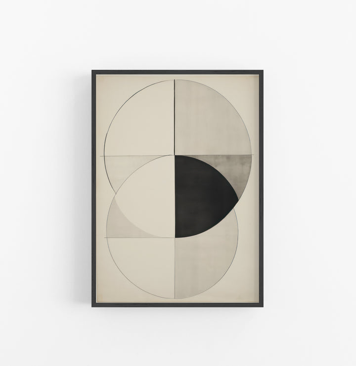 Cuadro con Marco Eclectic Geometrico Minimalista Blanco Negro V