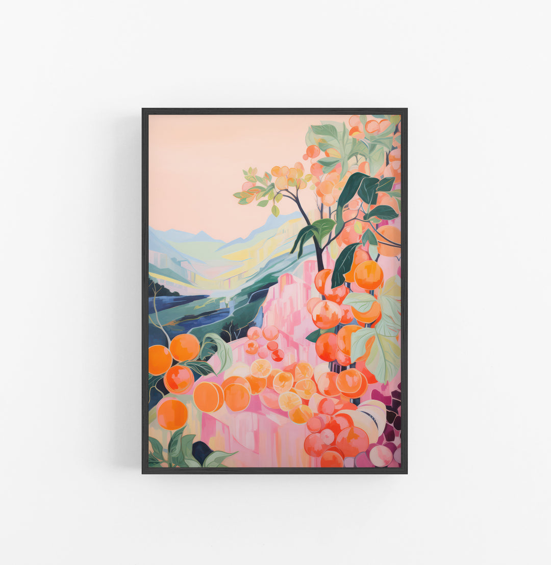Cuadro con Marco Eclectic Frutas Naturaleza Paisaje Naranja Rosa