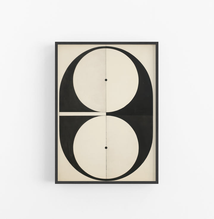 Cuadro con Marco Eclectic Geometrico Minimalista Blanco Negro