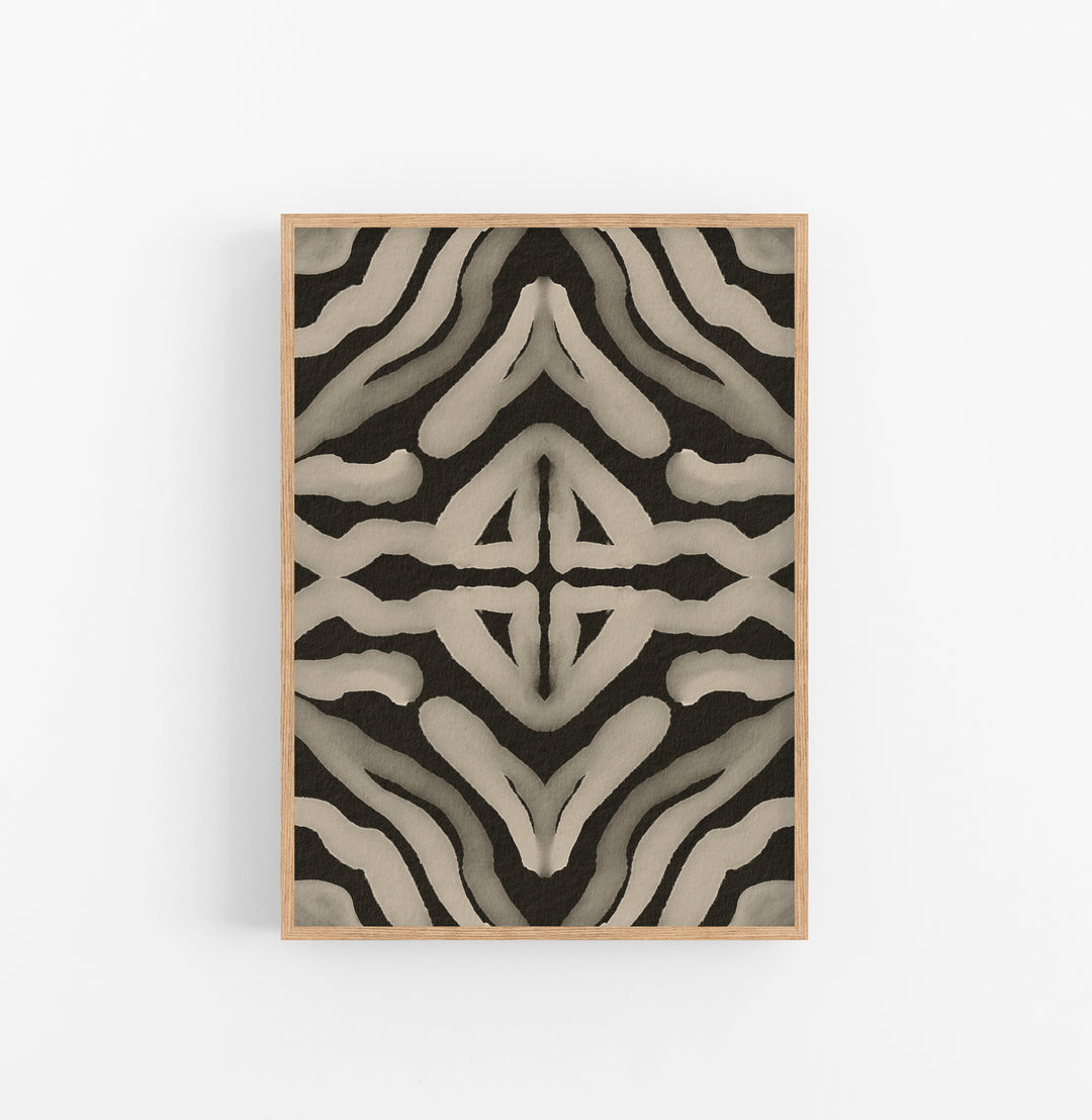Cuadro con Marco Casual Ethnic Animal Tigre Negro Crema
