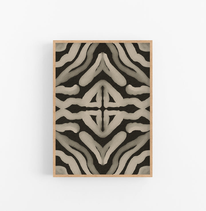 Cuadro con Marco Casual Ethnic Animal Tigre Negro Crema