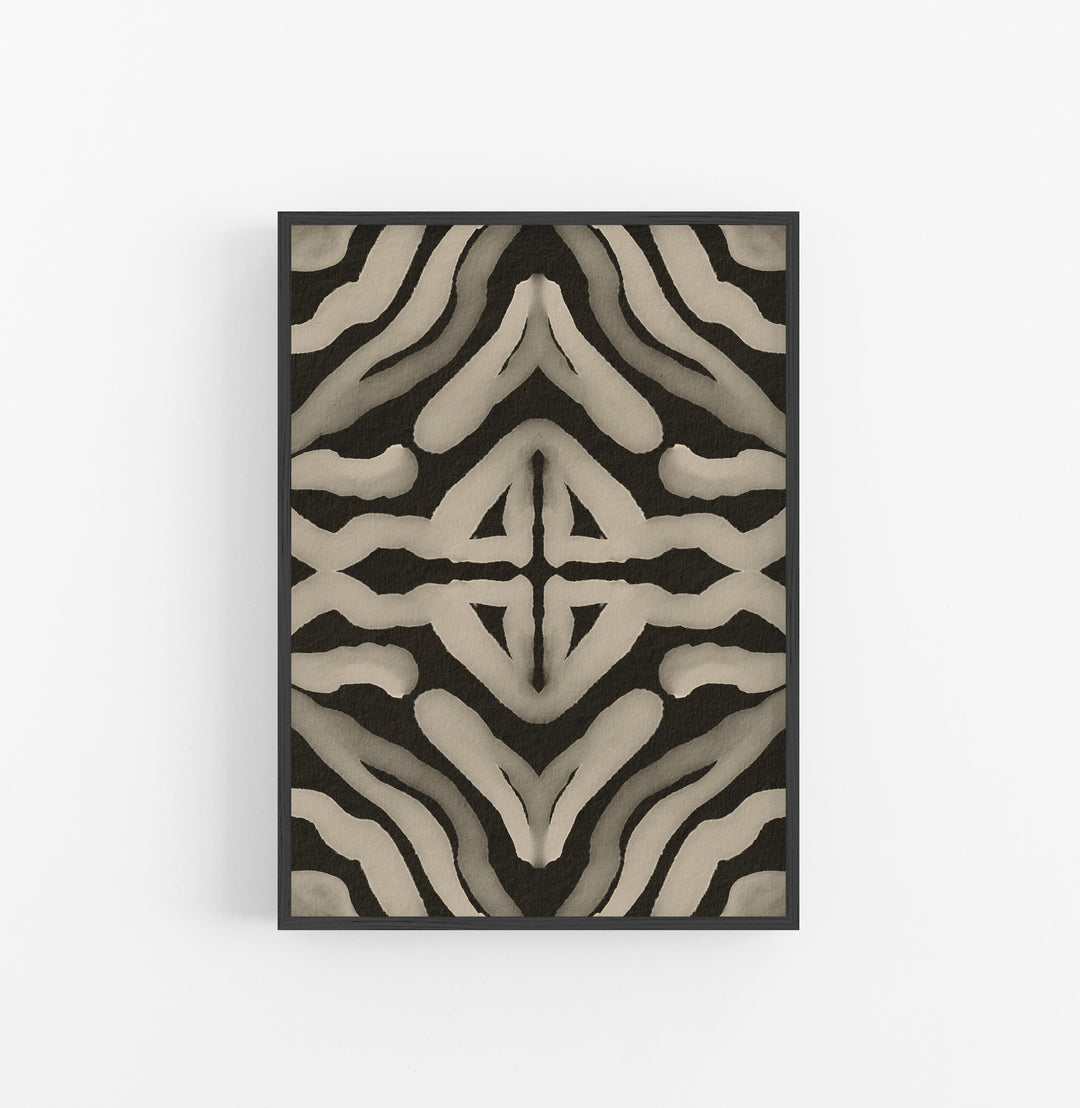 Cuadro con Marco Casual Ethnic Animal Tigre Negro Crema